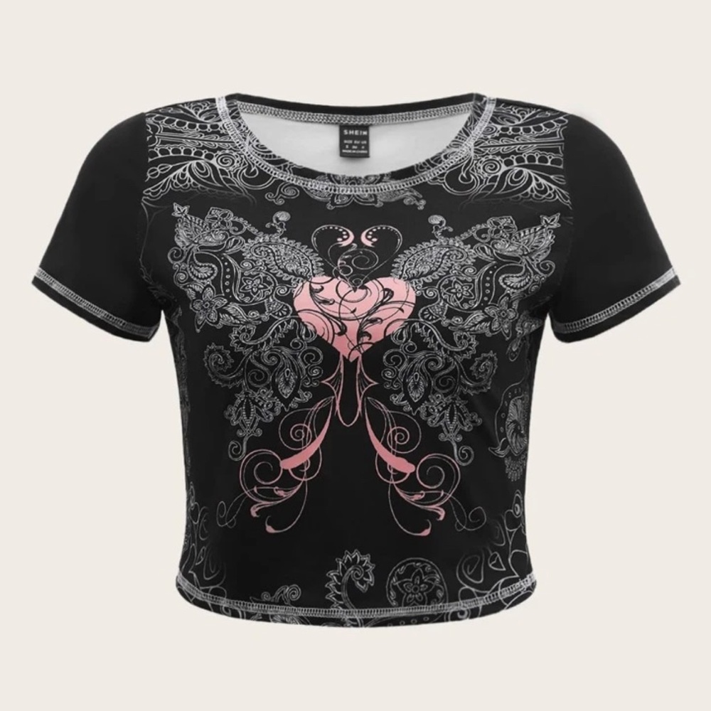Punk heart crop tee